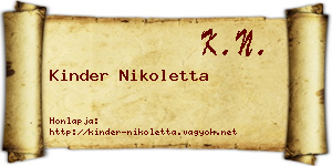 Kinder Nikoletta névjegykártya