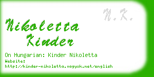 nikoletta kinder business card